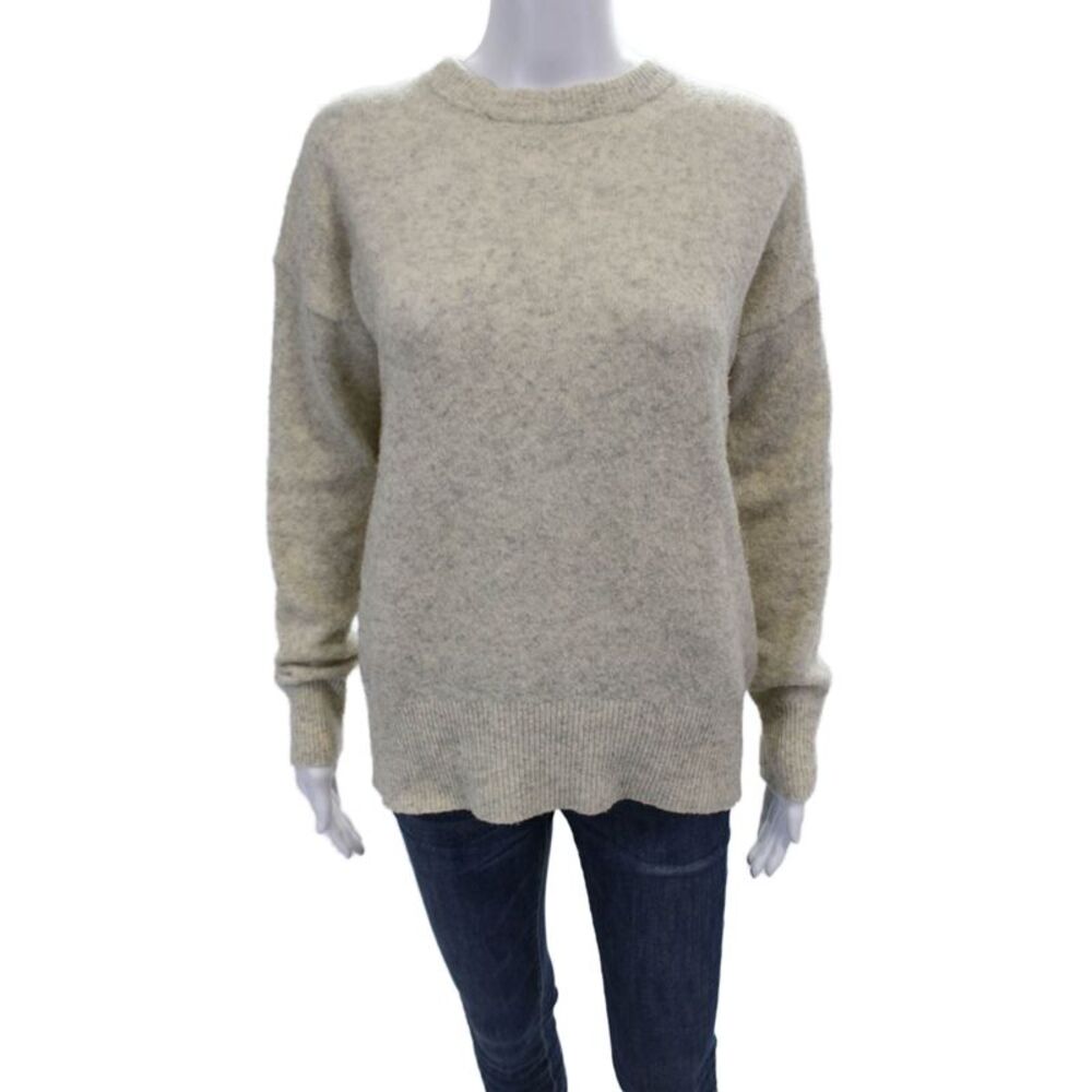 Community Womens Wool Blend Round Neck Pullover Sweater Top White Size XXS